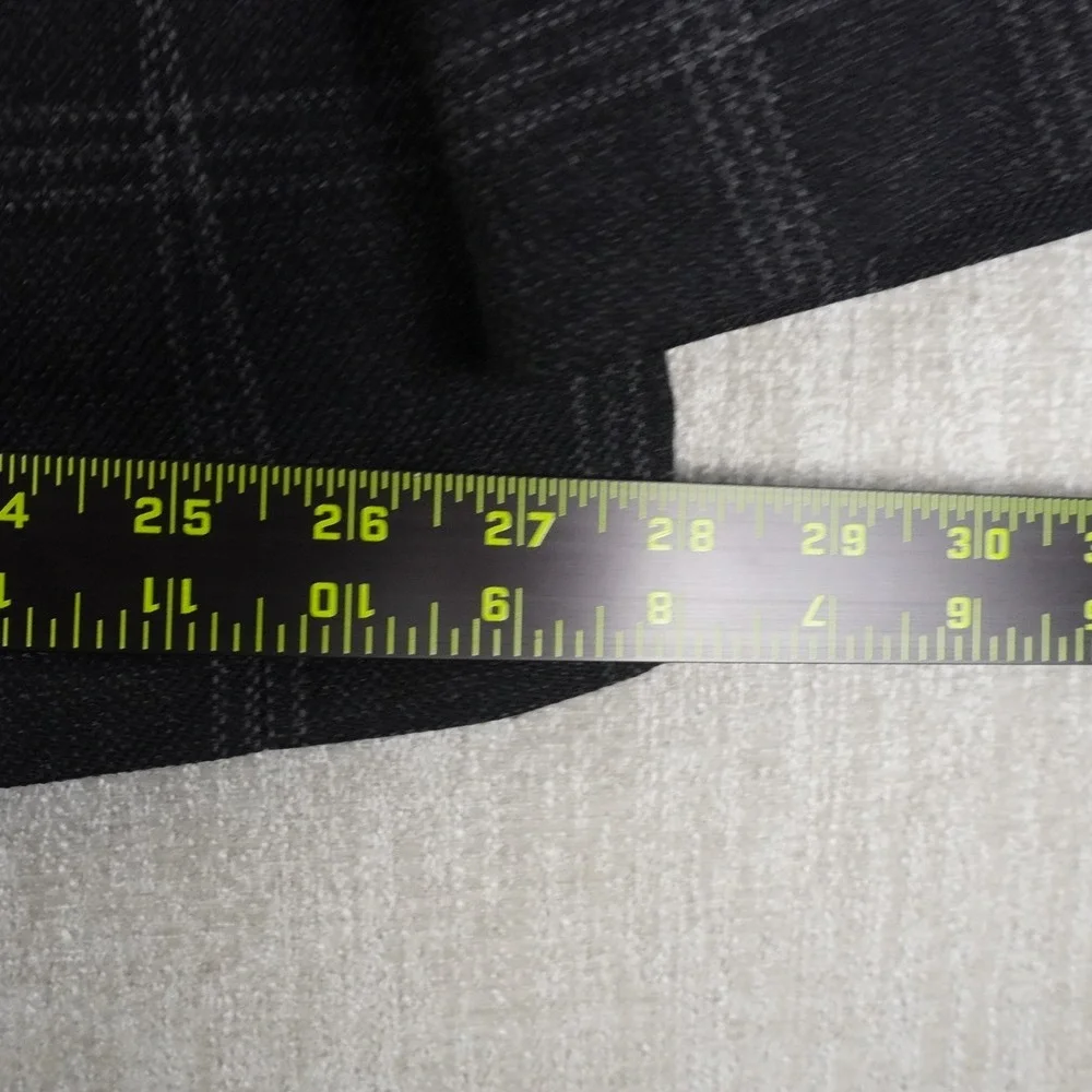 Stafford Mens 52R Classic Fit Sport Coat Merino Wool Glen Plaid Black Blazer - Picture 6 of 12